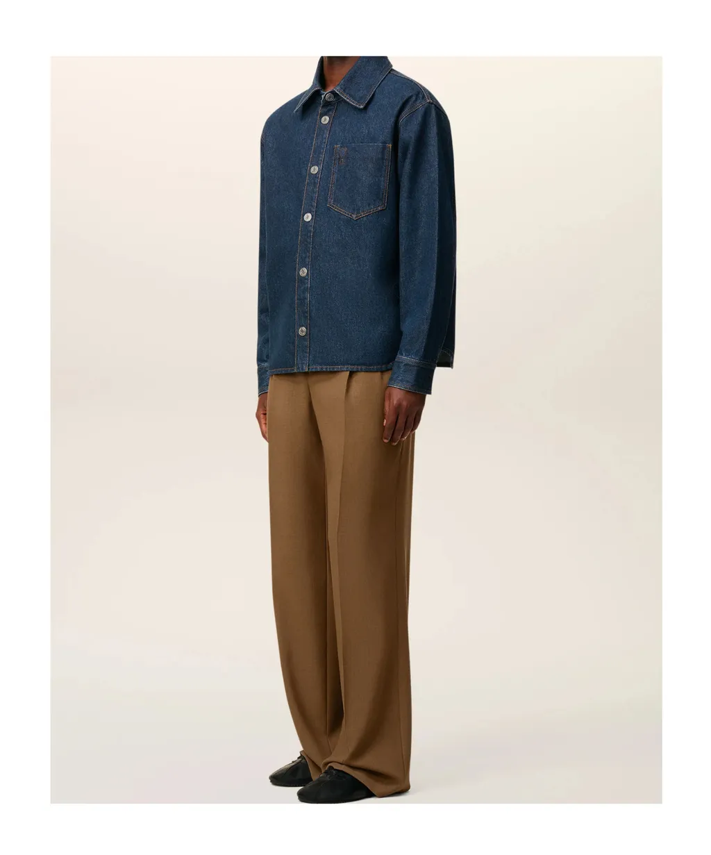 Ami Paris Ami De Coeur Denim Overshirt