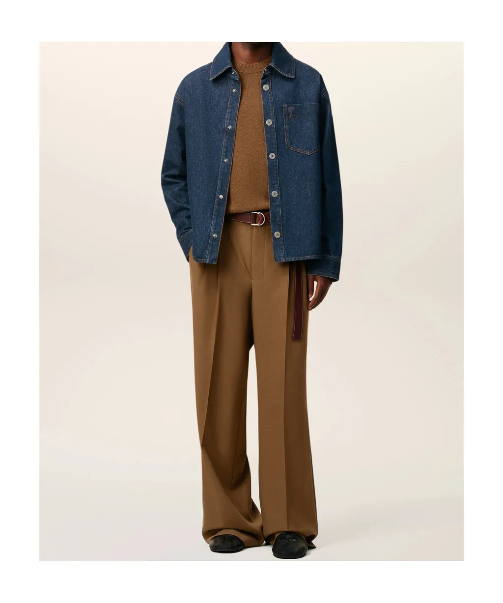 Ami Paris Ami De Coeur Denim Overshirt
