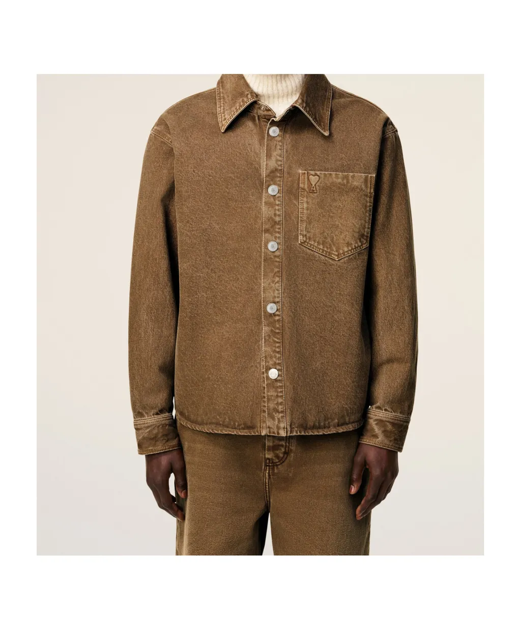 Ami Long-Sleeved Curved Hem Shirt
