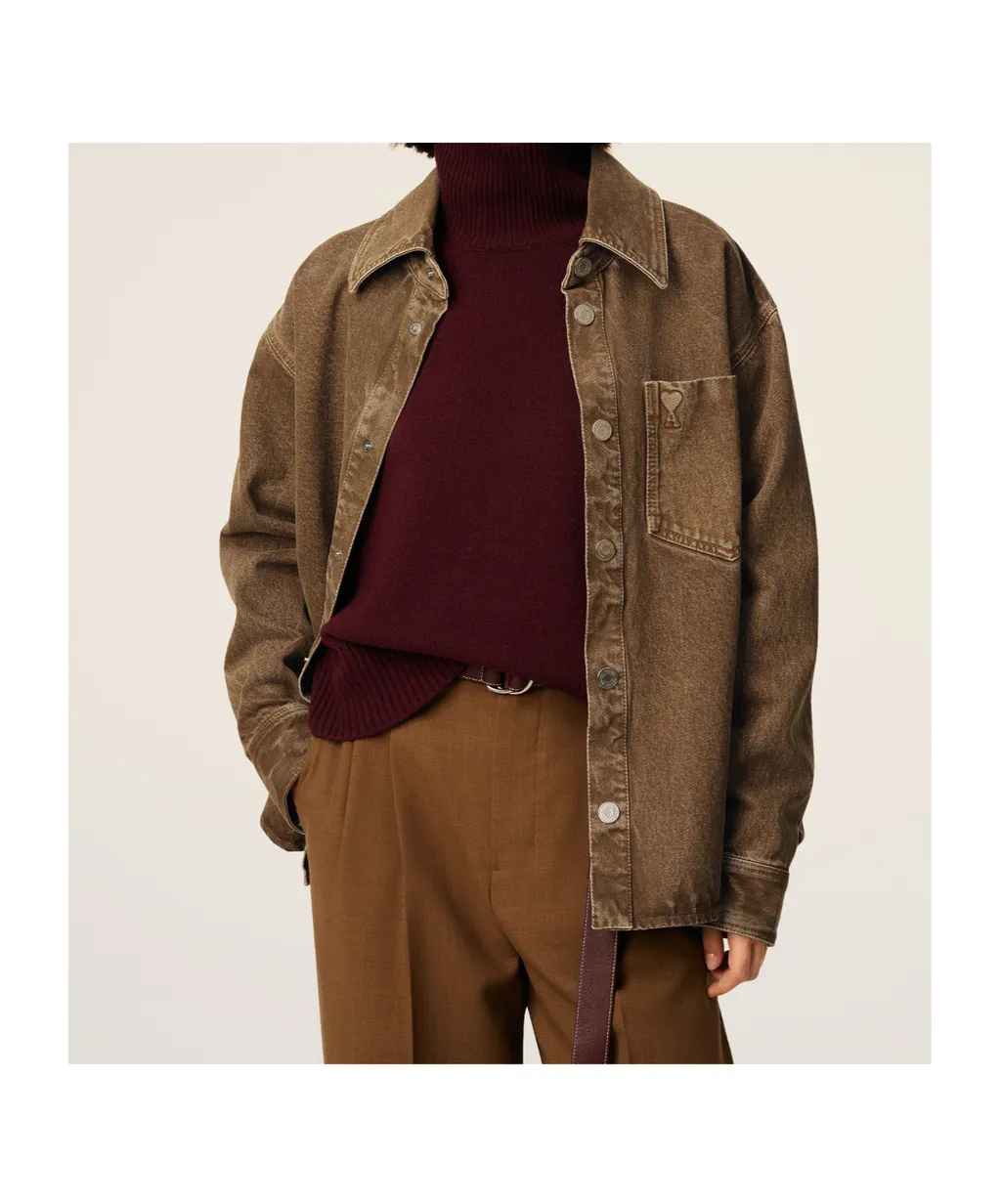 Ami Long-Sleeved Curved Hem Shirt