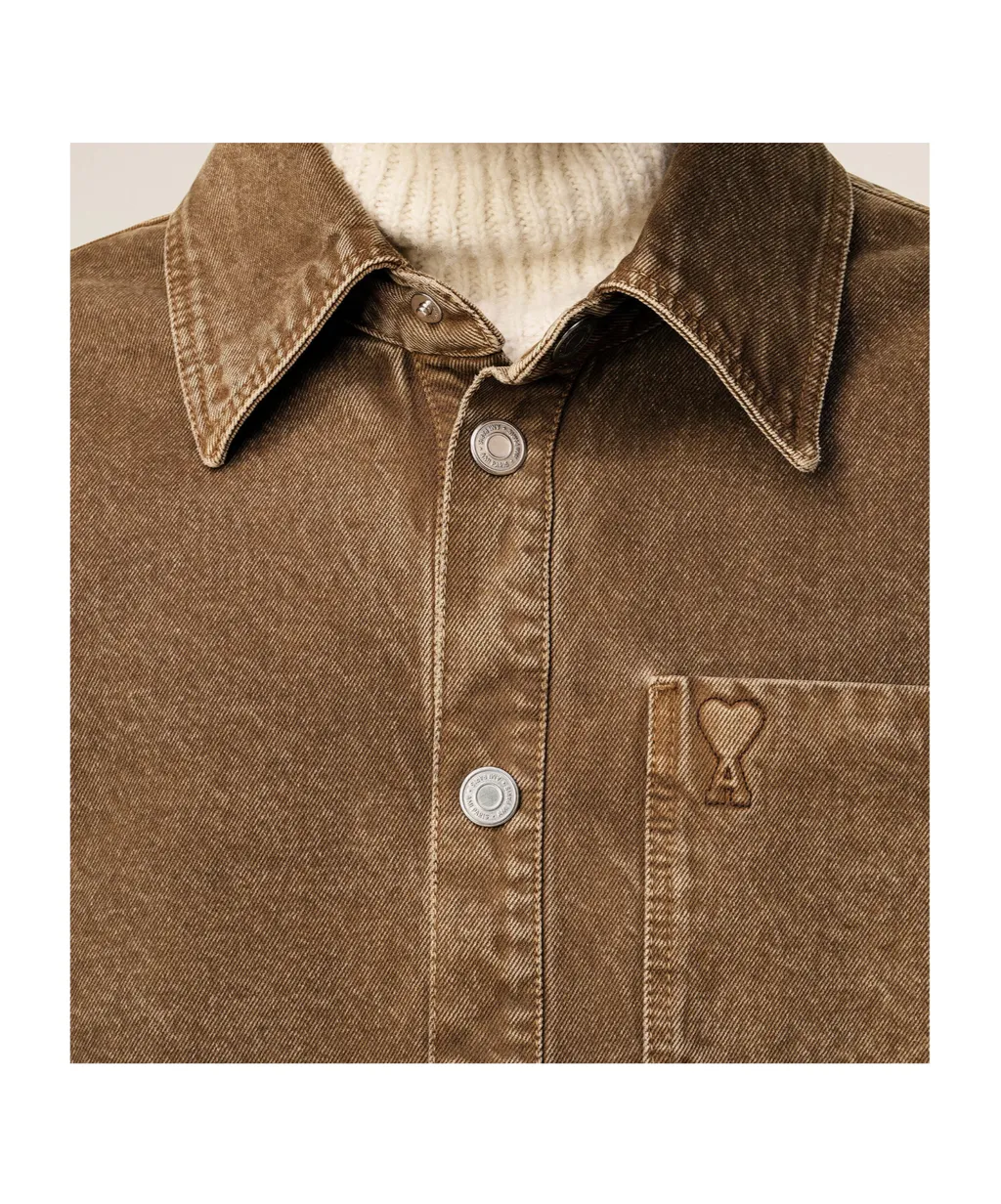 Ami Long-Sleeved Curved Hem Shirt