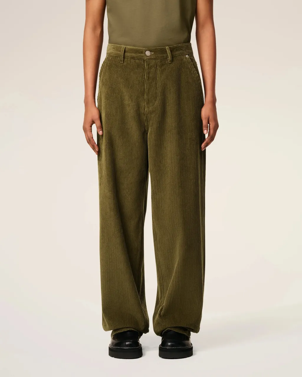 Ami Paris Wide-Leg Corduroy Trousers