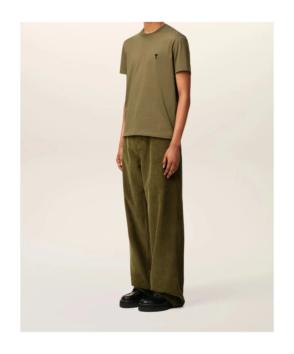 Ami Paris Wide-Leg Corduroy Trousers