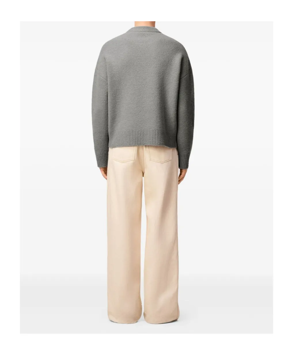 Ami Paris Logo Detailed Crewneck Jumper