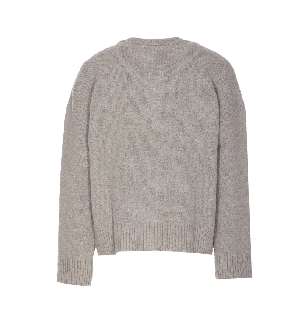 Ami Paris Logo Intarsia Knitted Cardigan