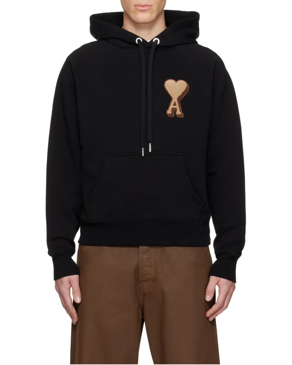 Ami Paris Logo Detailed Drawstring Hoodie