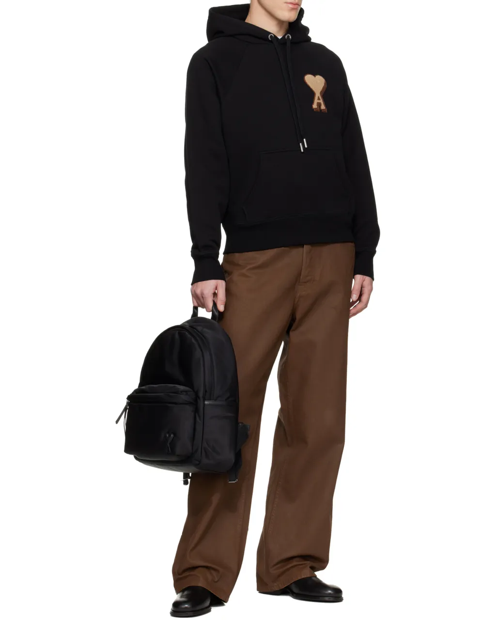 Ami Paris Logo Detailed Drawstring Hoodie