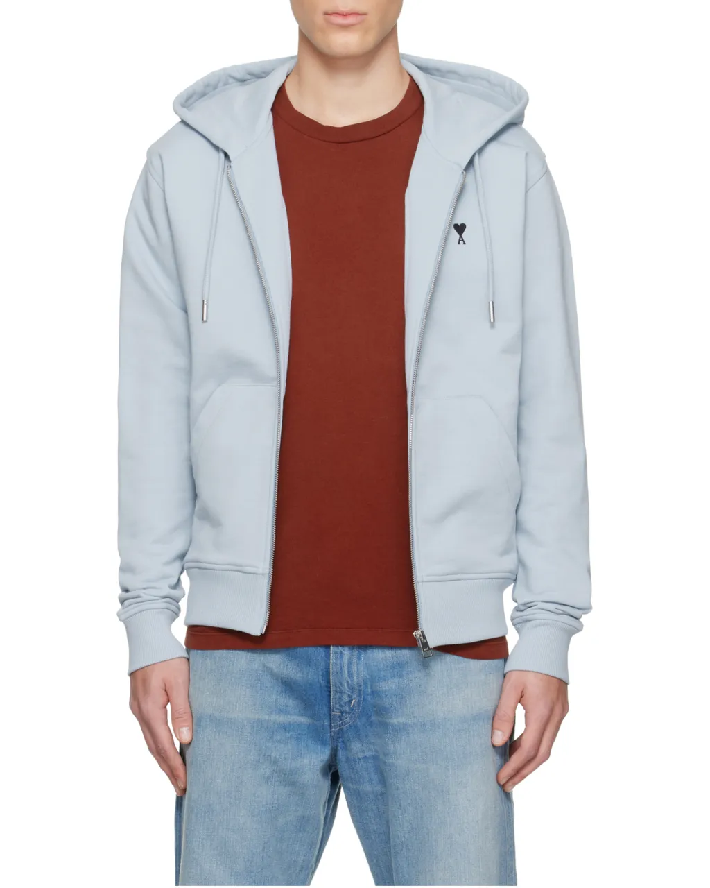 Ami Paris Zipped Ami De Coeur Hoodie