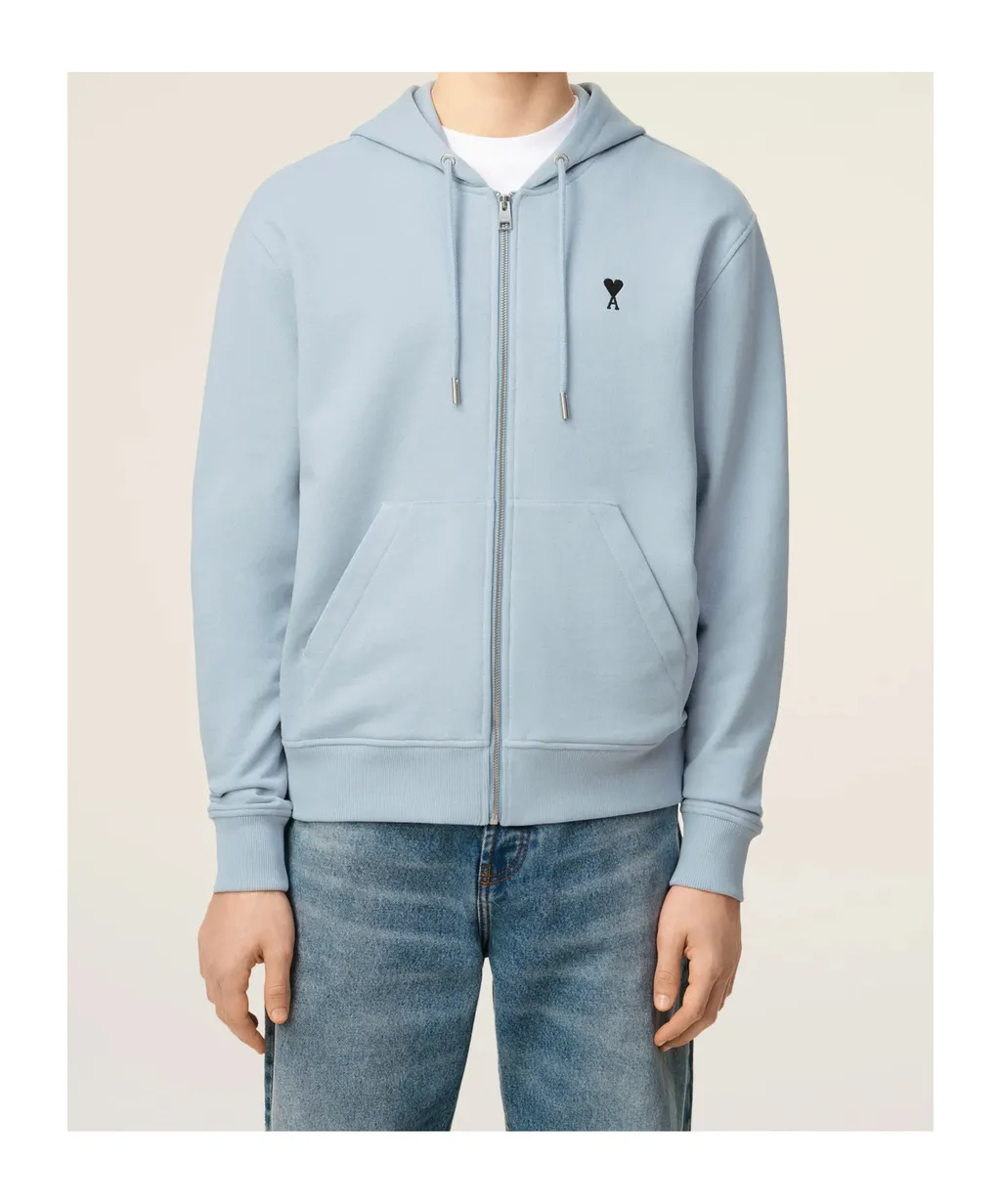Ami Paris Zipped Ami De Coeur Hoodie