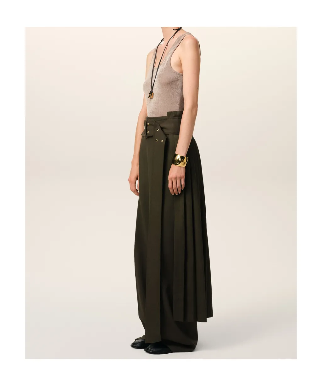 Ami Paris Pleated Midi Skirt