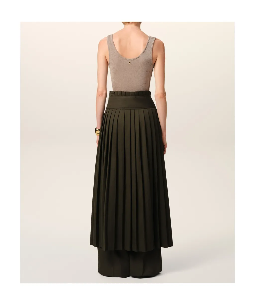 Ami Paris Pleated Midi Skirt