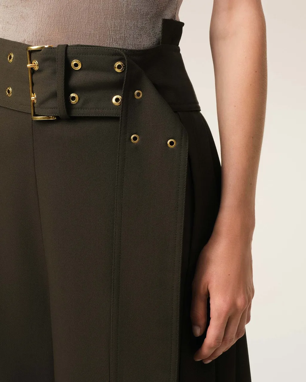Ami Paris Pleated Midi Skirt