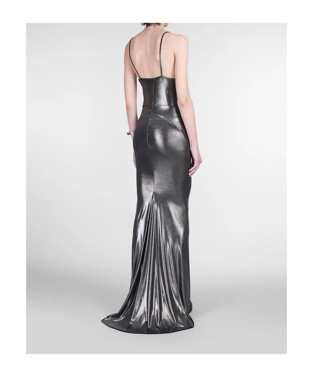 Lamé-Effect Maxi Dress