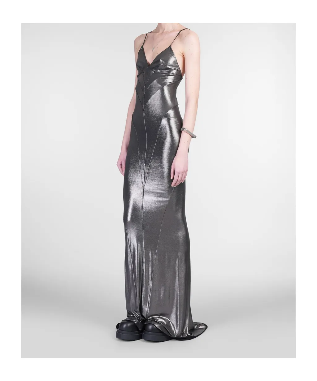Lamé-Effect Maxi Dress