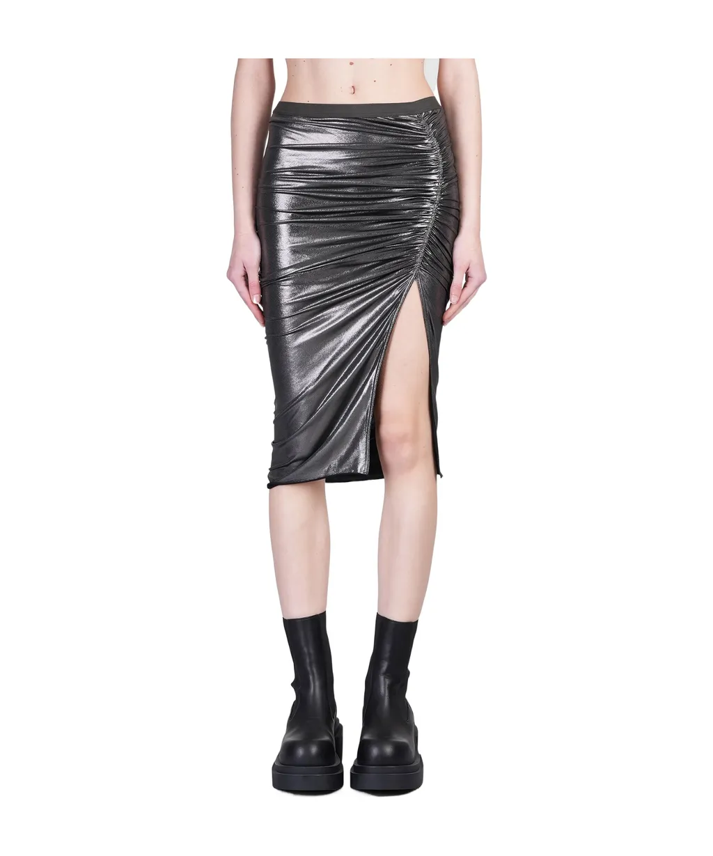 Rick Owens Lilies Slit Detailed Ruched Skirt
