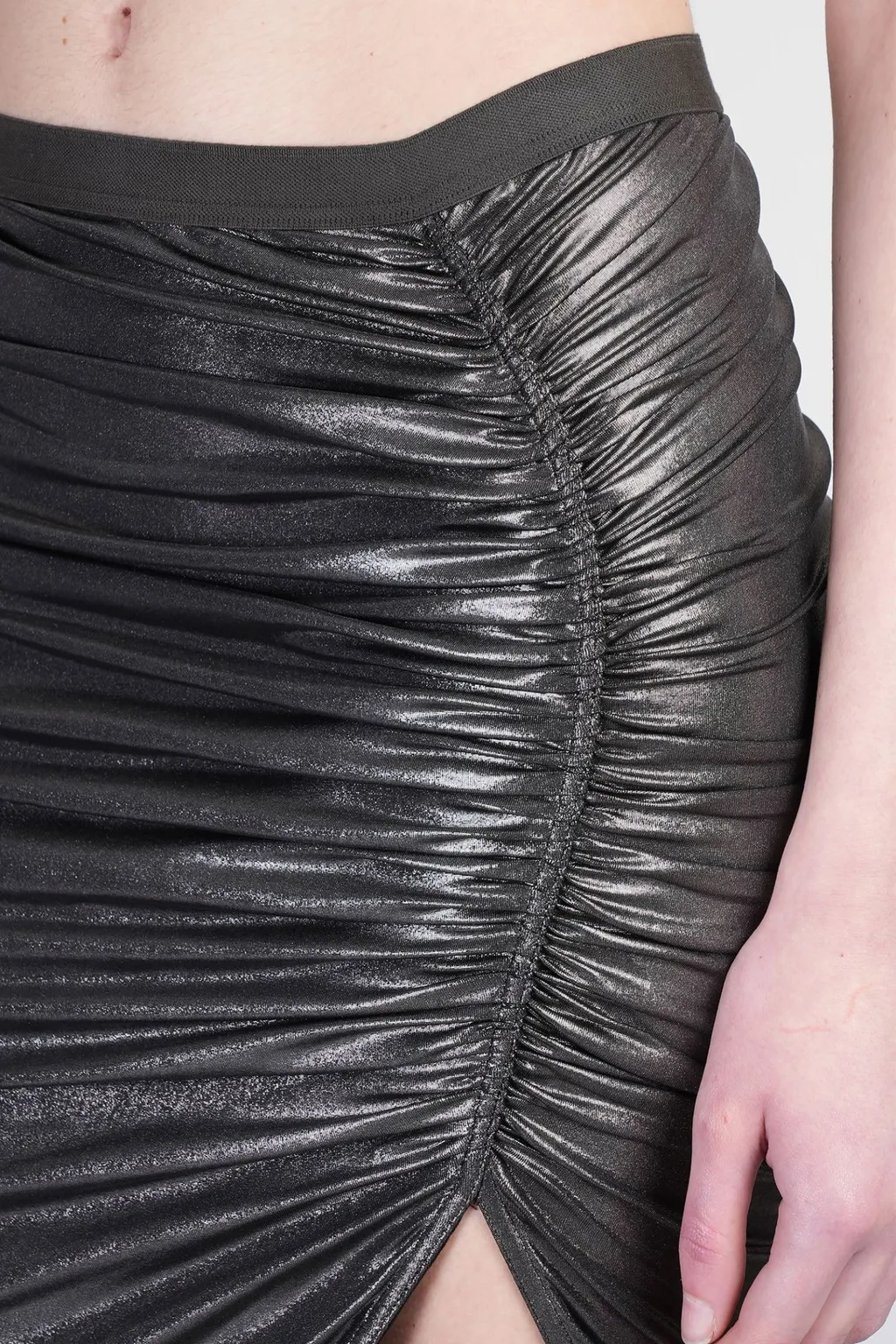 Rick Owens Lilies Slit Detailed Ruched Skirt