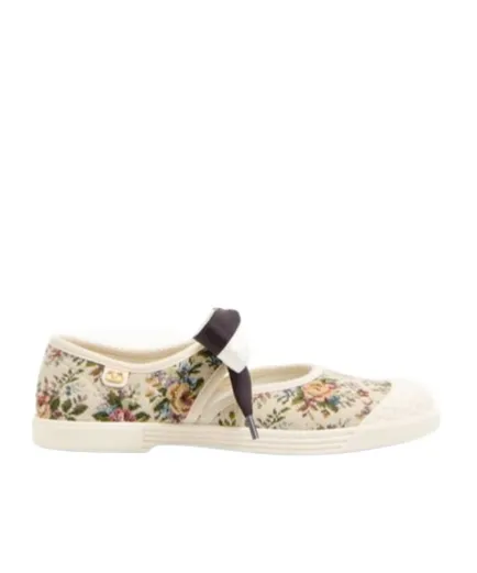 Bay By Bay Ballerina Sneakers In Papier Floral Jacquard Fabric