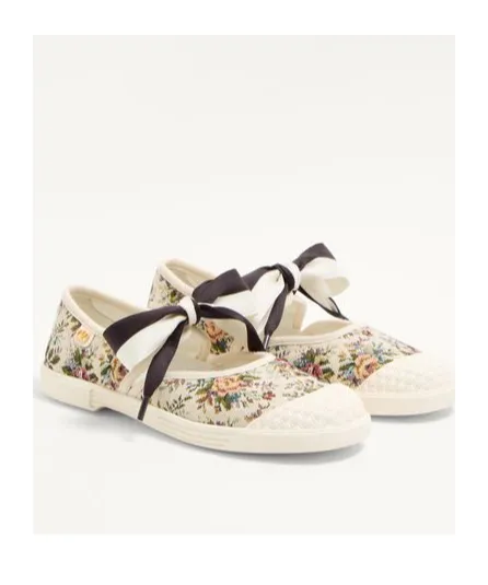 Bay By Bay Ballerina Sneakers In Papier Floral Jacquard Fabric