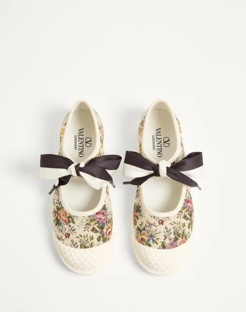 Bay By Bay Ballerina Sneakers In Papier Floral Jacquard Fabric