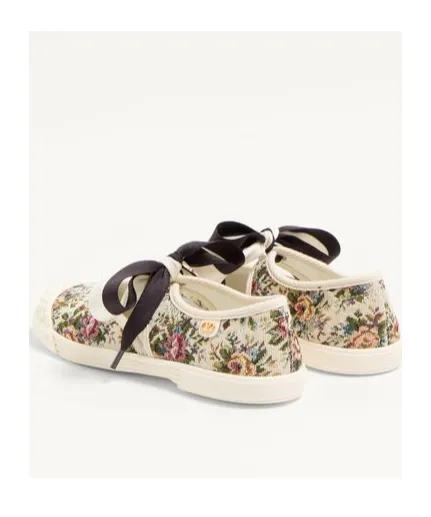 Bay By Bay Ballerina Sneakers In Papier Floral Jacquard Fabric