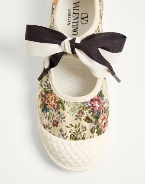 Bay By Bay Ballerina Sneakers In Papier Floral Jacquard Fabric