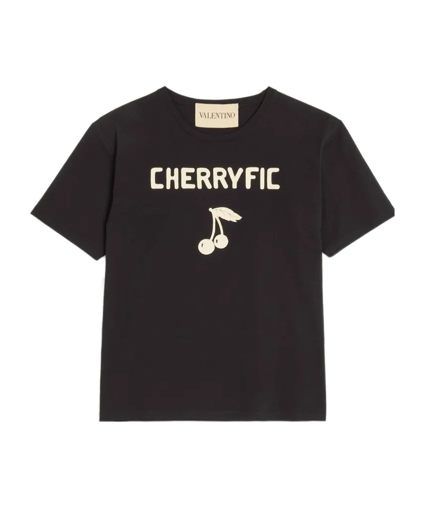 Valentino Cherryfic Printed Crewneck T-Shirt