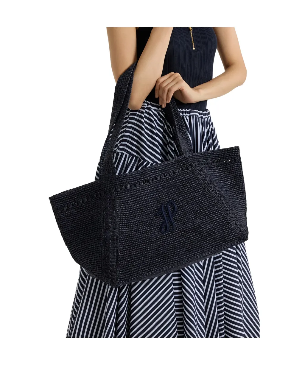 Patou Logo Patch Woven Shoulder Bag
