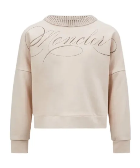 Embroidered Cursive Logo Cotton Sweatshirt