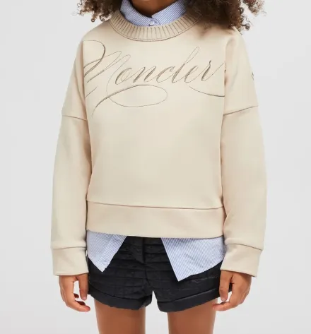 Embroidered Cursive Logo Cotton Sweatshirt