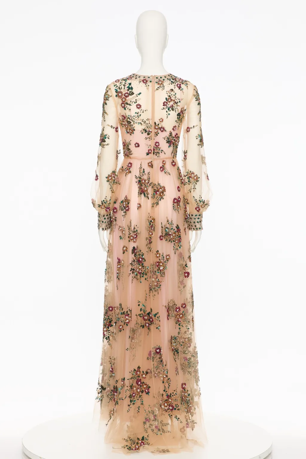 Round-Collar Long-Sleeved Dress