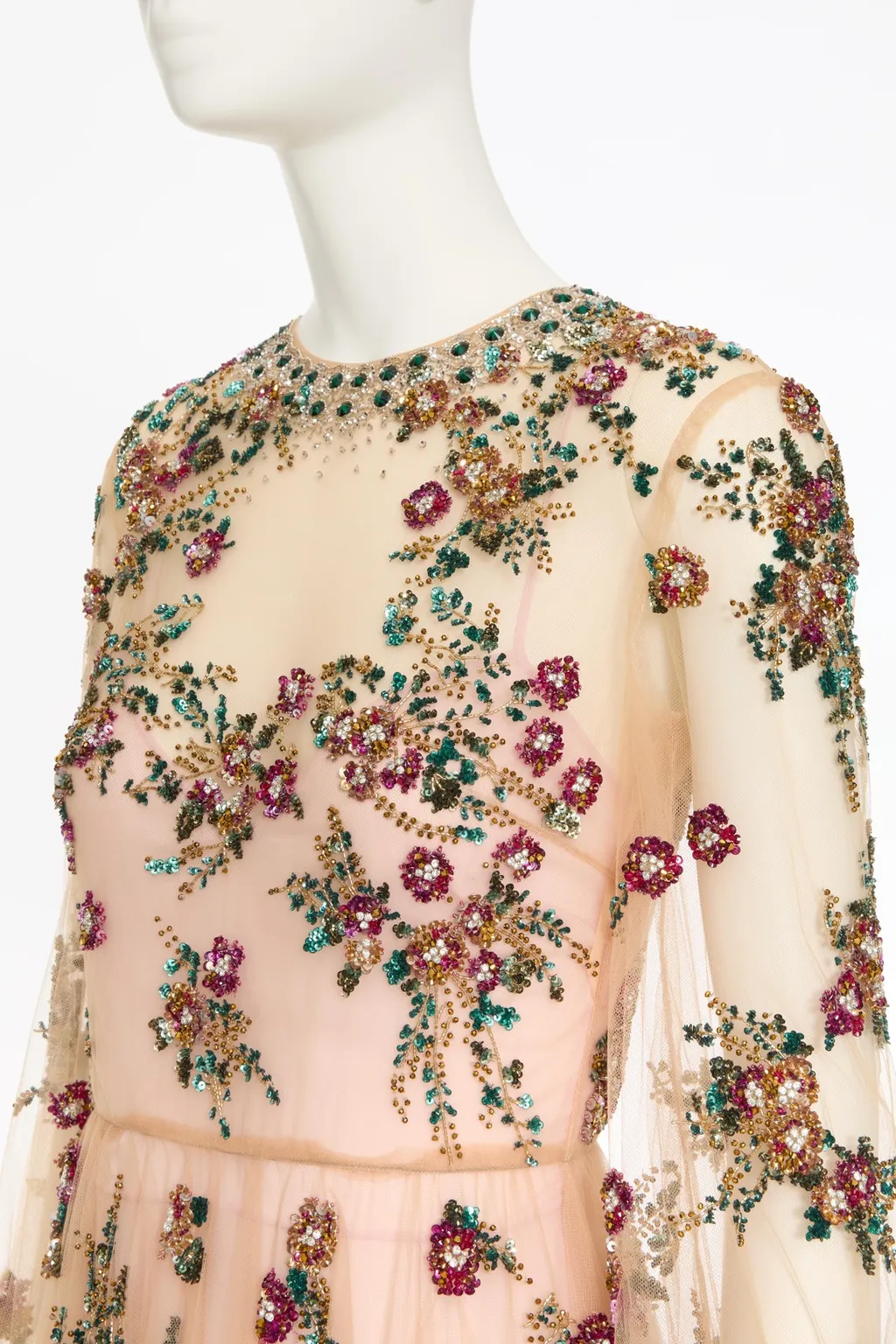 Round-Collar Long-Sleeved Dress