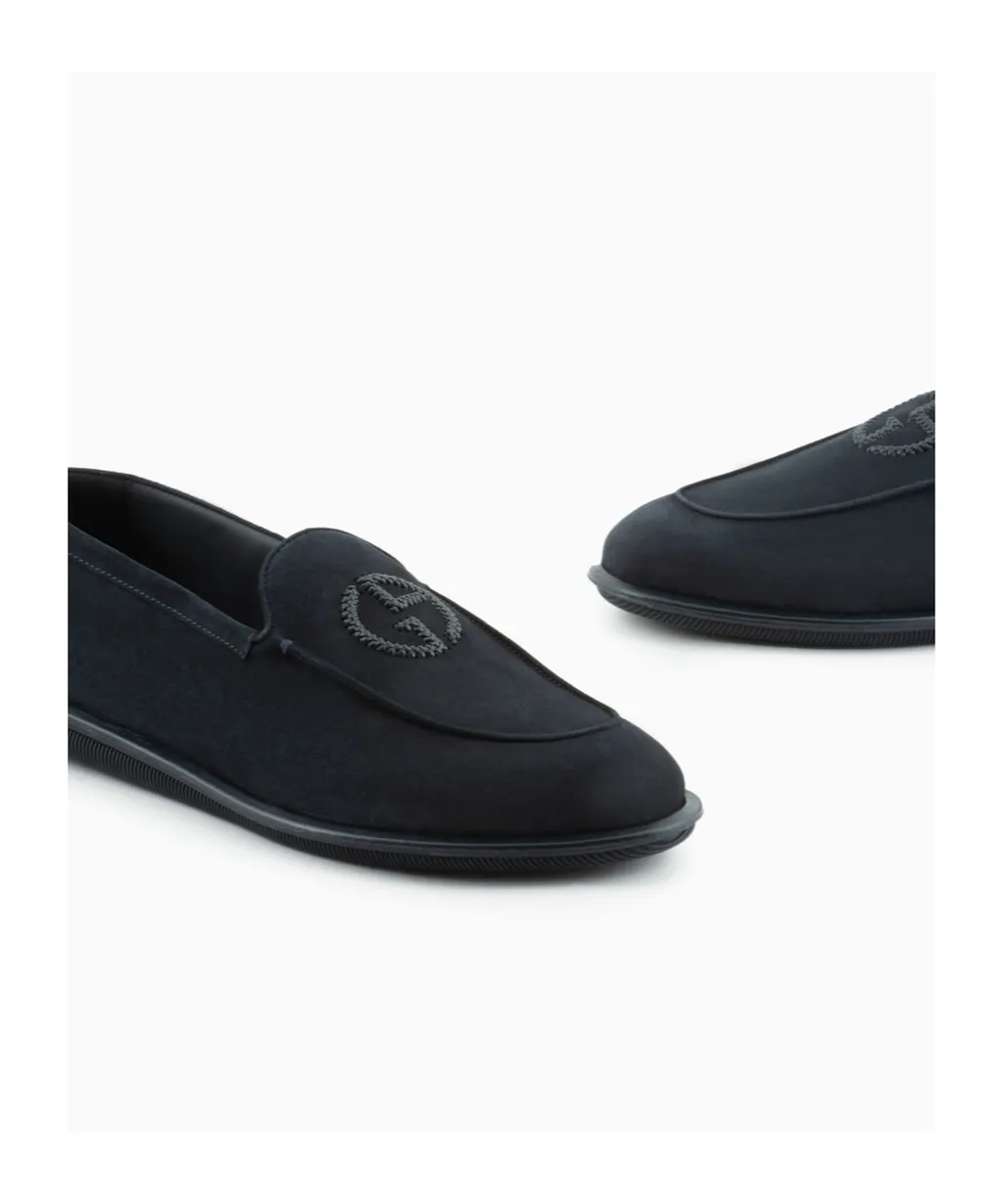Giorgio Armani Logo Embroidered Slip-On Loafers