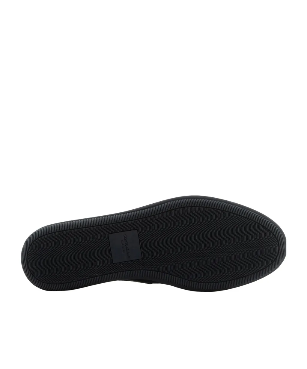 Giorgio Armani Logo Embroidered Slip-On Loafers