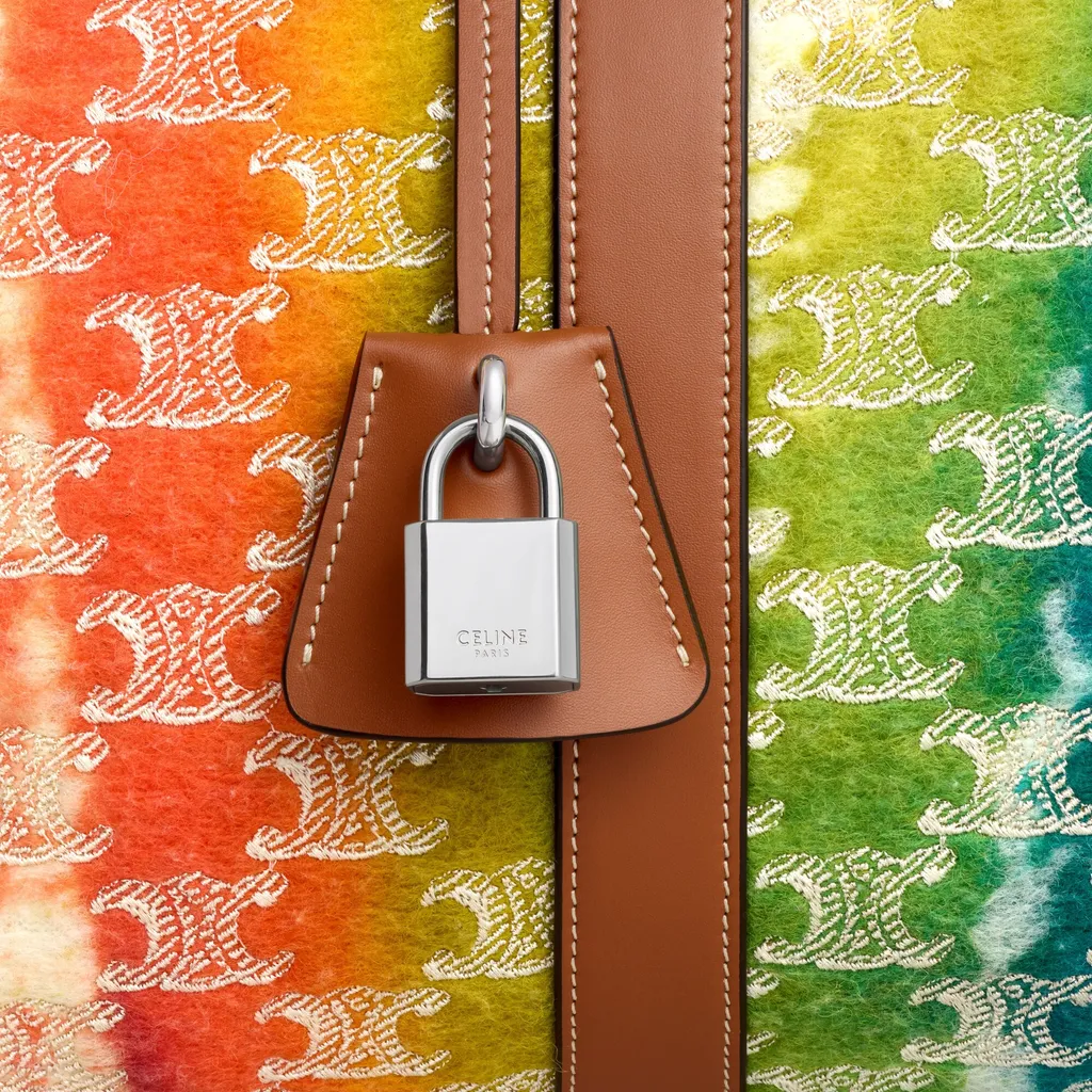 Medium Travel Bag In Textile With Triomphe Embroideries And Calfskin