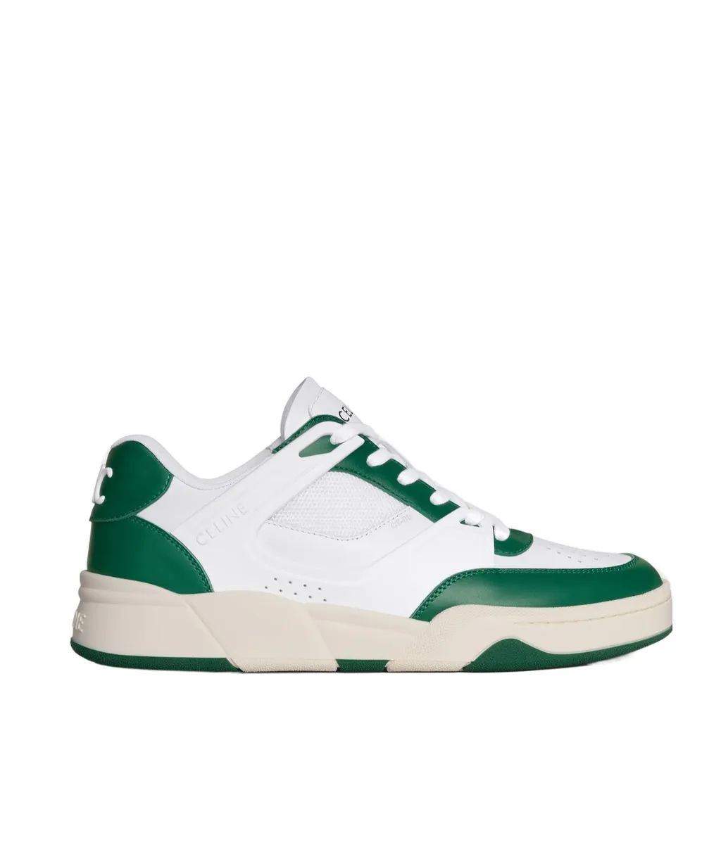Celine Trainer Ct-09 Low Lace-Up Sneaker In Calfskin And Mesh
