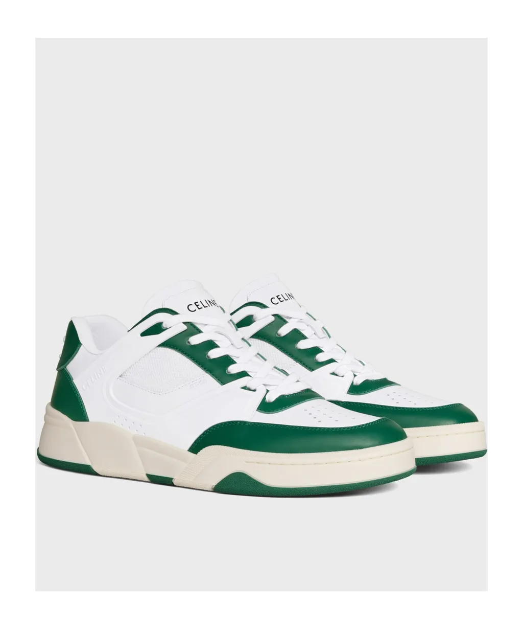 Celine Trainer Ct-09 Low Lace-Up Sneaker In Calfskin And Mesh