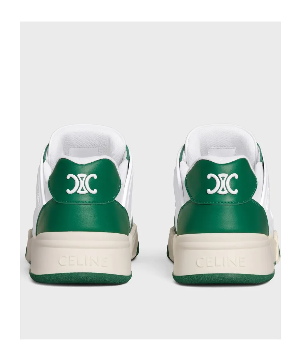 Celine Trainer Ct-09 Low Lace-Up Sneaker In Calfskin And Mesh