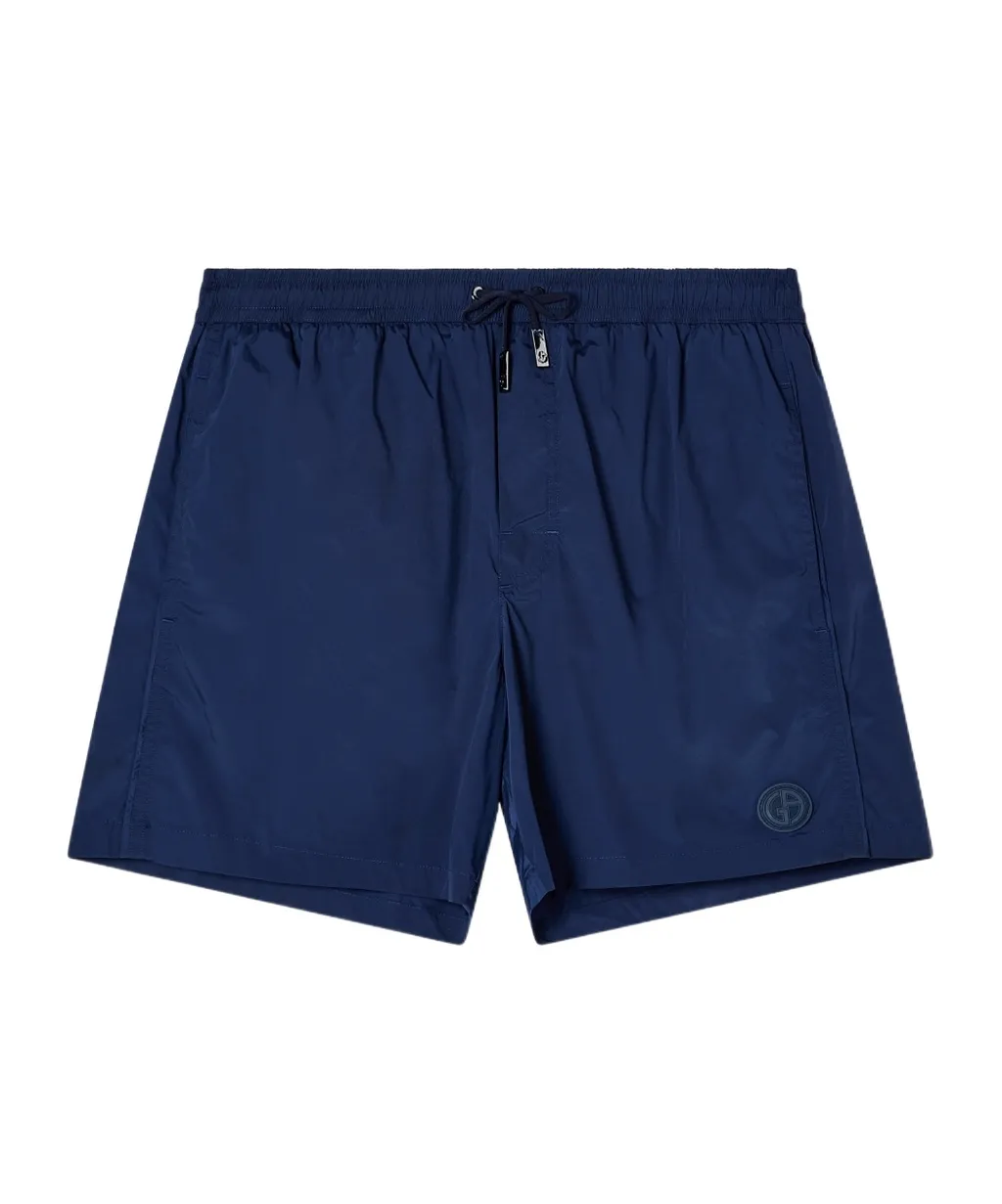 Giorgio Armani Logo Patch Drawstring Swim Shorts