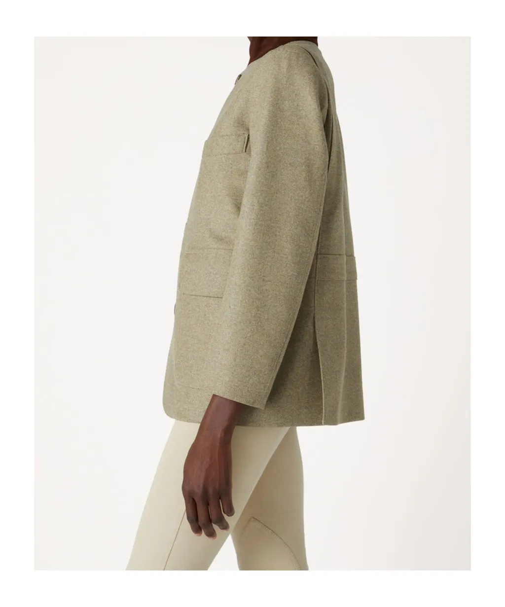 New-Cut Wool Cashmere Button Stand-Collar Casual Jacket