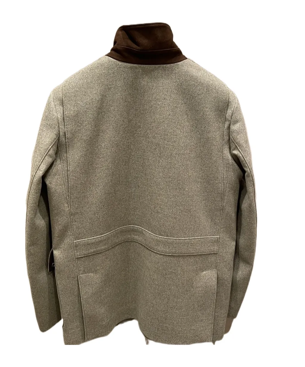 New-Cut Wool Cashmere Button Stand-Collar Casual Jacket