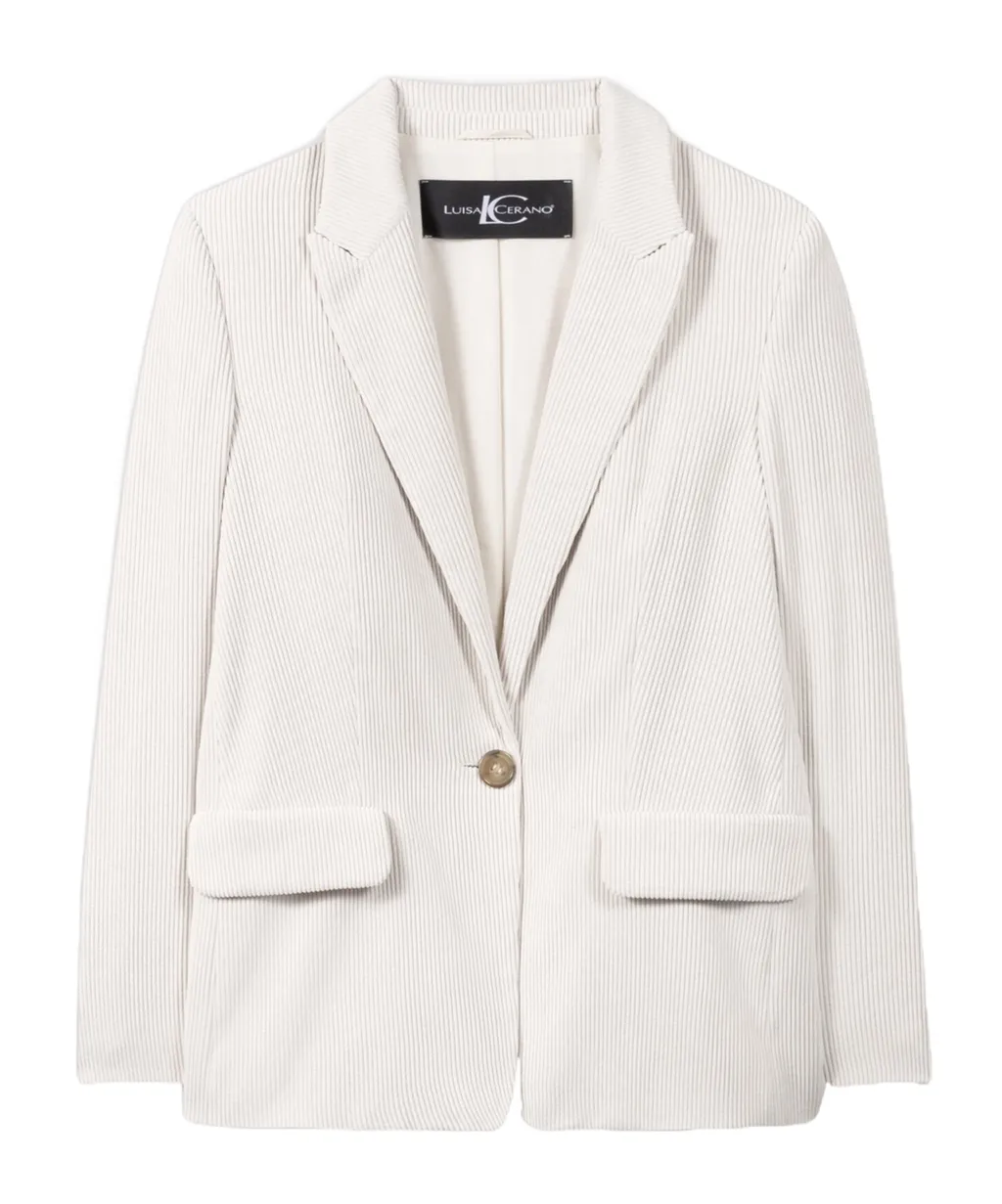 Single-Button Corduroy Blazer