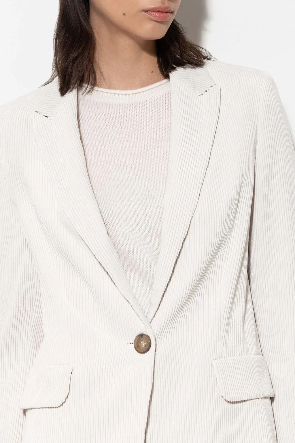 Single-Button Corduroy Blazer