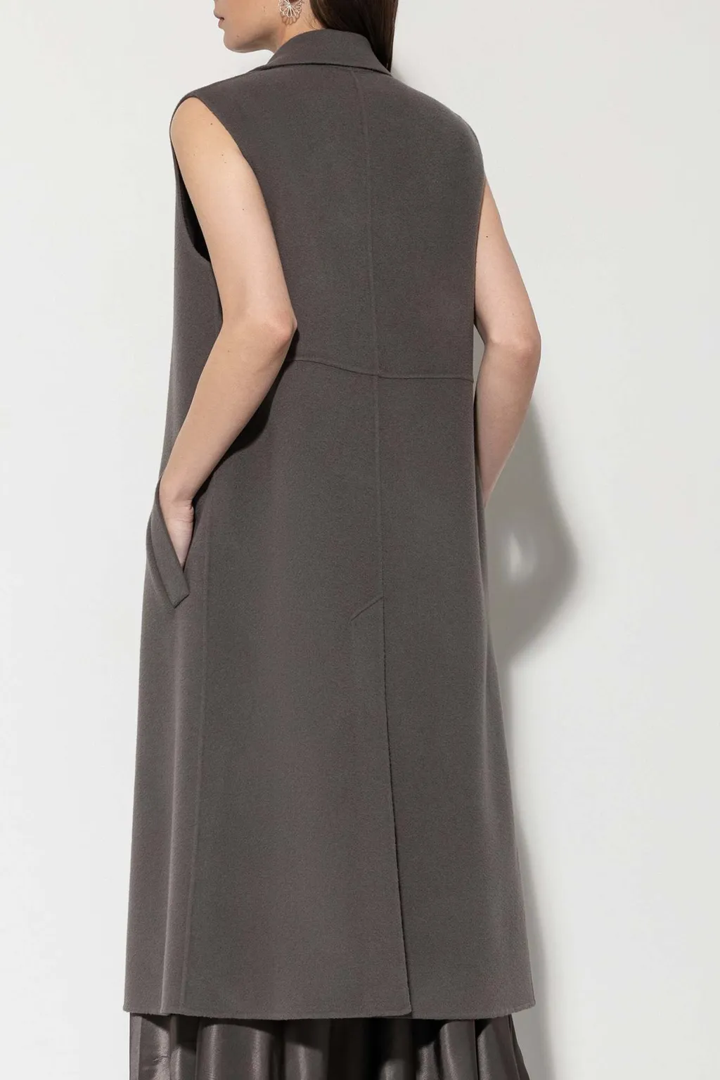 Doubleface Long Wool Vest