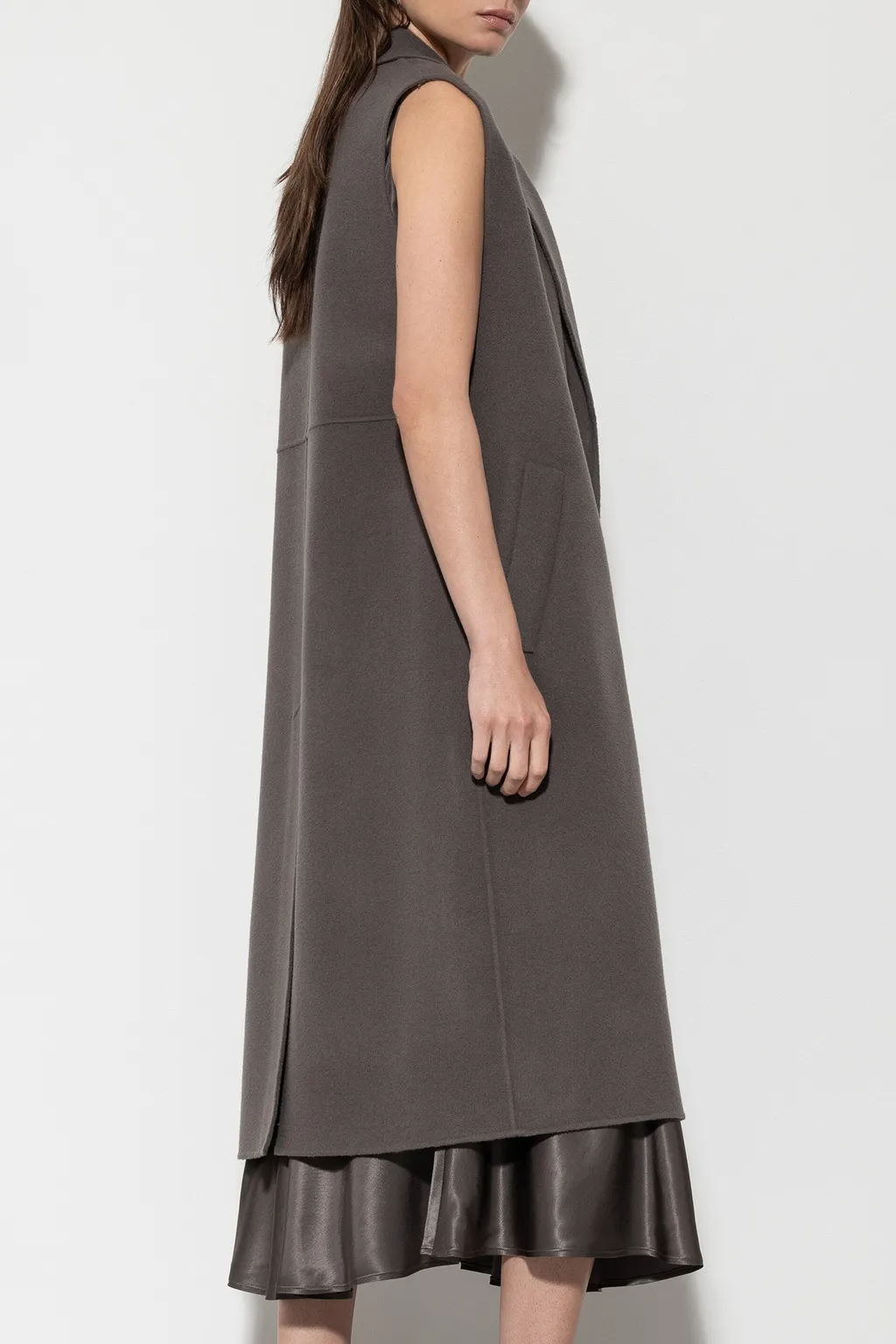 Doubleface Long Wool Vest