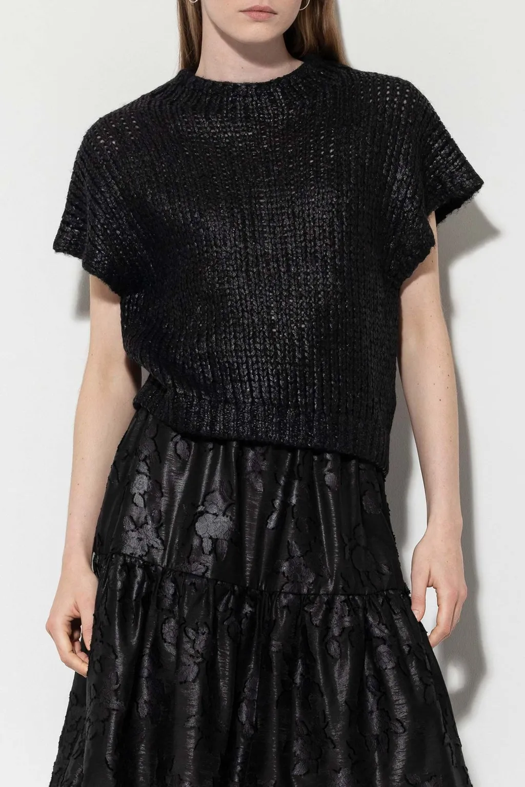 Flower Pattern Ruffled Skirt