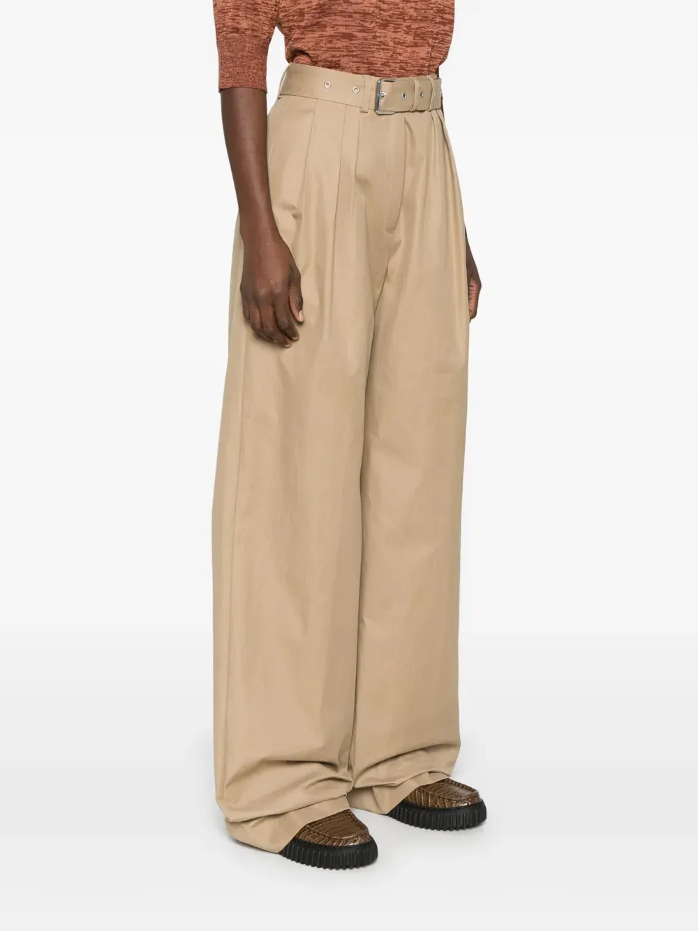 Dries Van Noten Belted Wide-Leg Trousers