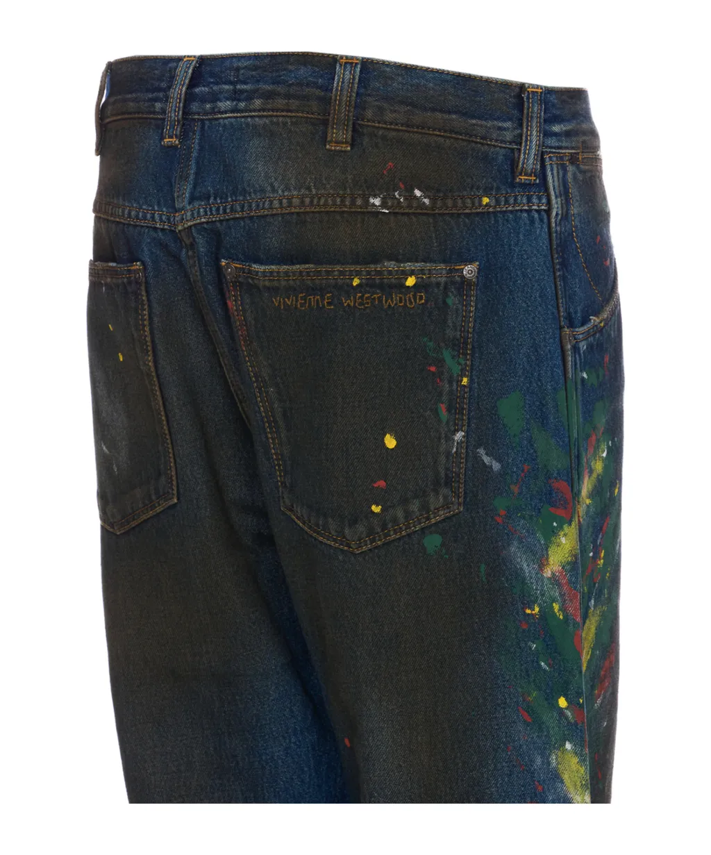 Vivienne Westwood Paint Splatter Straight-Leg Jeans