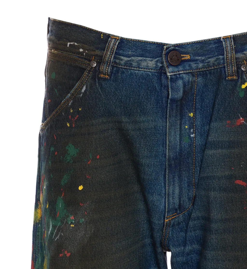 Vivienne Westwood Paint Splatter Straight-Leg Jeans