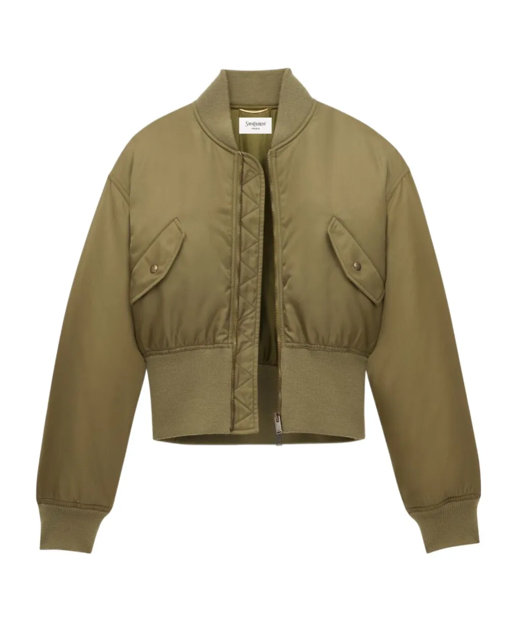 Saint Laurent Zip-Up Padded Bomber Jacket