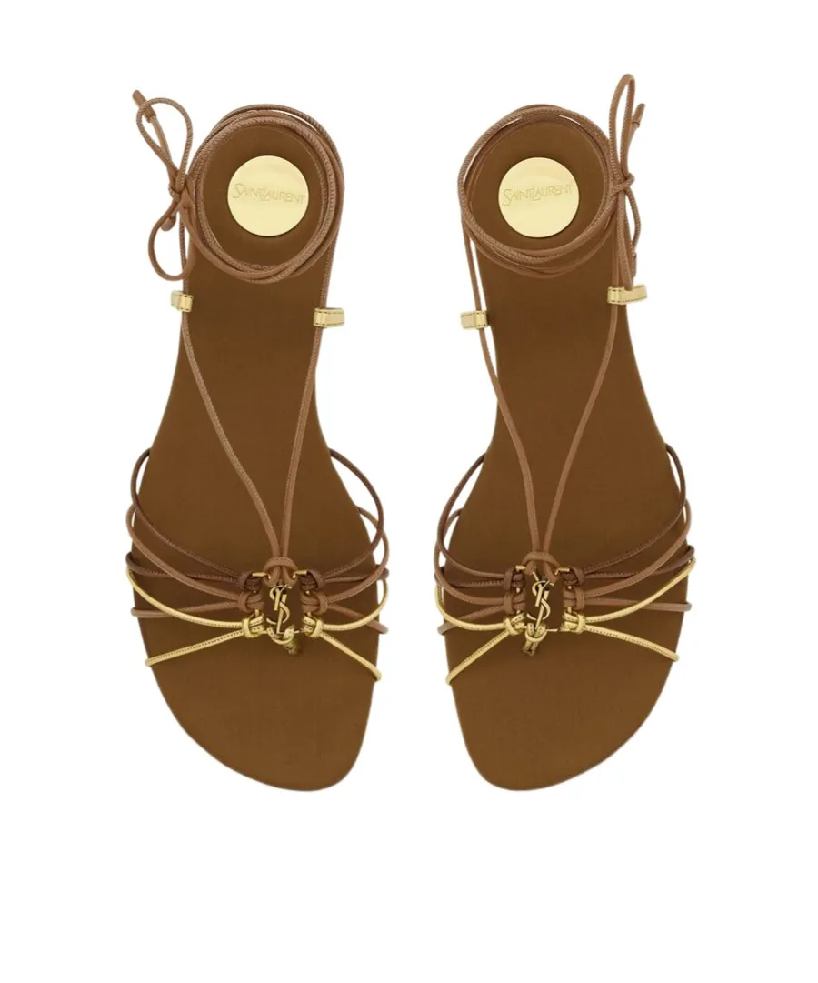 Saint Laurent Babylone Logo Plaque Flat Sandals